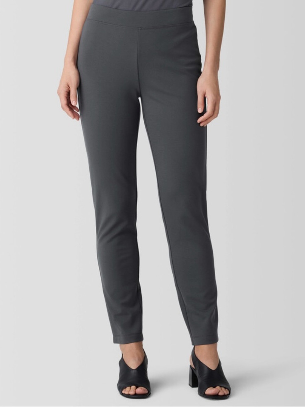 Eileen Fisher Washable Flex Ponte Pant Slim Fit Ankle Length Green Large